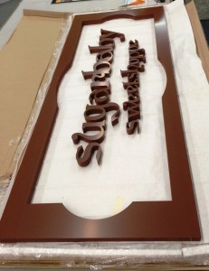 Dimensional sign in production - Sugar Baby Sweet Shoppe