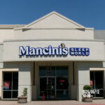Mancini's Sleepworld channel letter building sign on retail storefront in San Jose, CA