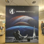 Avalanche Technology wall graphic with space theme in office interior San Jose, CA