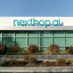 nexthop ai channel letter building sign on office facade in San Jose, CA