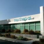 nexthop ai channel letter building sign on office facade in San Jose, CA