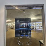 Avalanche Technology office lobby wall graphic on glass doors in San Jose, CA