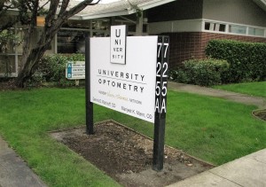 Custom Post and Panel Monument - University Optometry