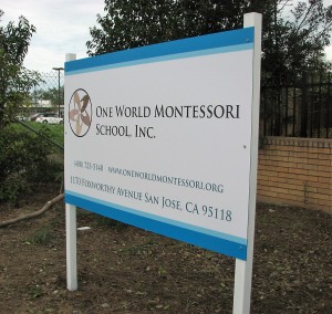 Simple School Sign - One World Montessori