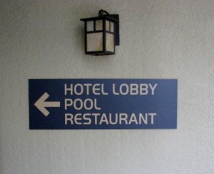 Directional Panel Sign - Dinah's Hotel