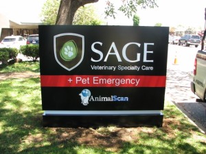Internally Illuminated Monument Sign - Sage Veterinary