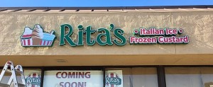 Illuminated Channel Letters and Logo - Rita's