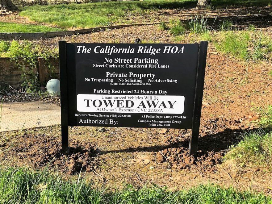 Towed Away Lawn Signage in San Jose, CA