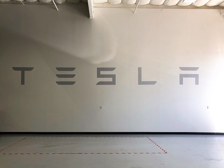 Tesla Wall Graphics Made by Signs Unlimited in San Jose, CA